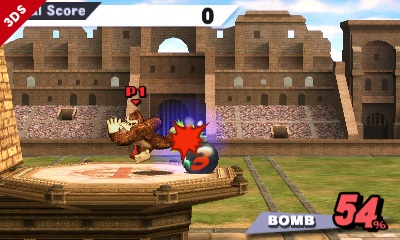 Archivo:Donkey Kong golpeando la Bomba en Bomba Smash SSB4 (3DS).jpg