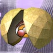 Una bola de fiesta soltando comida en Super Smash Bros. Melee.