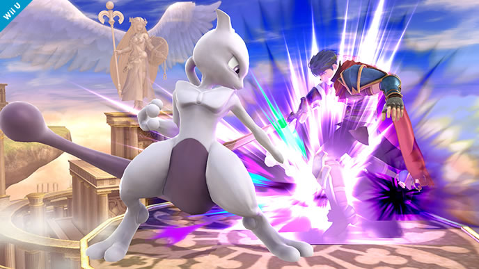 Archivo:Mewtwo usando su ataque Smash hacia abajo contra Ike SSB4 (Wii U).jpg