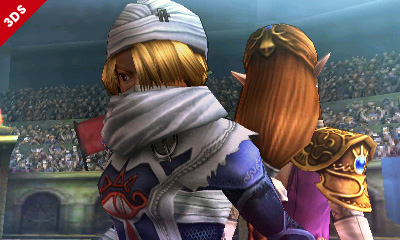Archivo:Sheik y Zelda en el Coliseo de Regna Ferox SSB4 (3DS).jpg