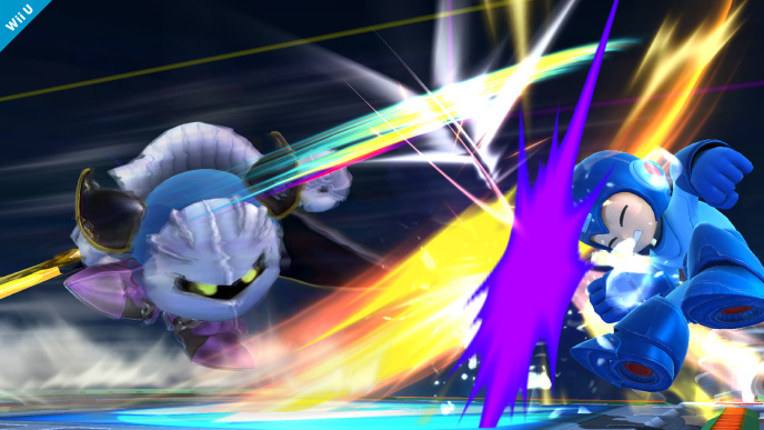 Archivo:Meta Knight atacando a Mega Man SSB4 (Wii U).png