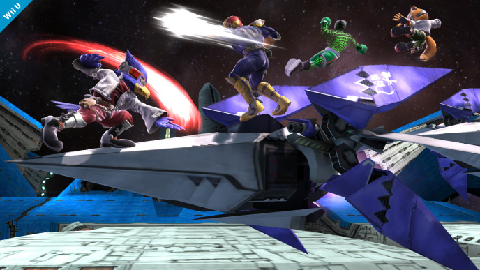 Archivo:Falco, Captain Falcon, Little Mac y Fox en la Estación espacial SSB4 (Wii U).jpg