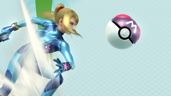 Archivo:Zero Suit Samus lanzando una Master Ball en SSB4 (Wii U).jpg