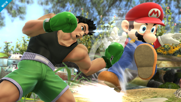 Archivo:Little Mac Golpeando a Mario en SSB4 (Wii U).png