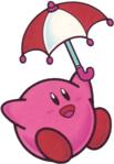 Artwork de Kirby con la sombrilla en Kirby's Dream Land 2.