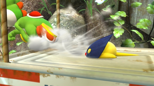 Archivo:Yoshi siendo perseguido por el Bombchu en el Vergel de la Esperanza SSB4 (Wii U).jpg