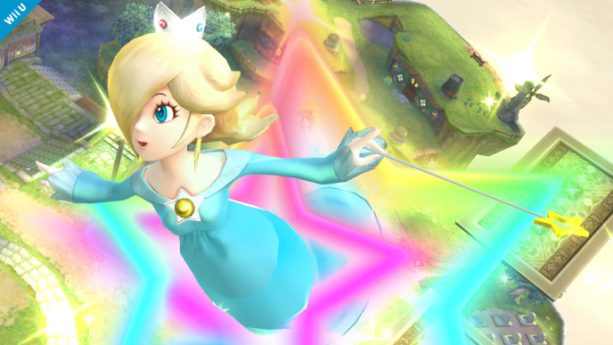 Archivo:Estela saliendo de un aro de estrellas SSB4 (Wii U).jpg