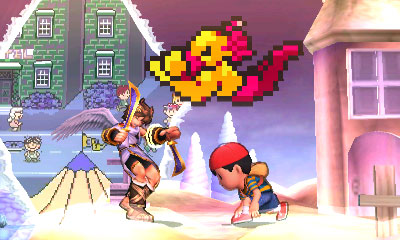 Archivo:Pit siendo atacado por un Flying Man SSB4 (3DS).jpg