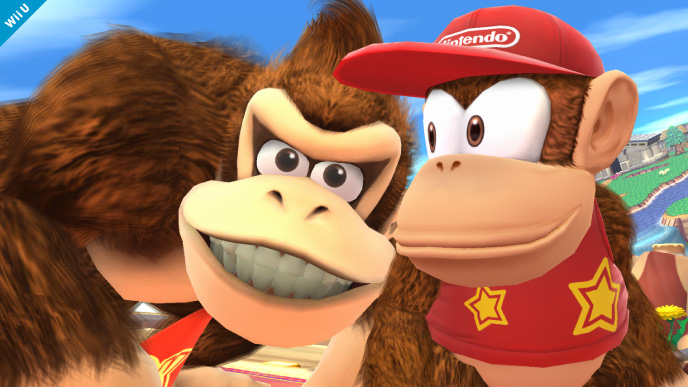 Archivo:Diddy Kong y Donkey Kong en Ciudad Smash SSB4 (Wii U).jpg