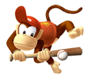 Archivo:Pegatina de Diddy Kong en Mario Superstar Baseball SSBB.png