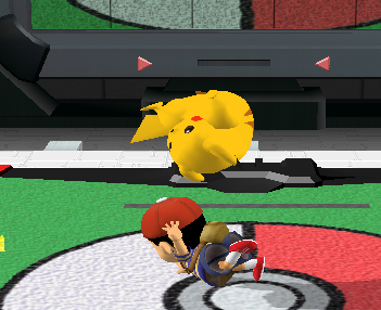 Archivo:Lanzamiento hacia abajo de Pikachu (1) SSBM.png