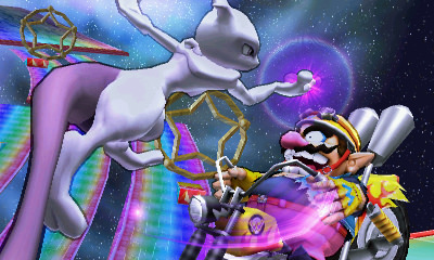 Archivo:Mewtwo y Wario en la Senda Arco Iris SSB4 (3DS).jpg