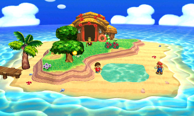 Archivo:Mario y el Aldeano en la Isla Tortimer SSB4 (3DS).jpg