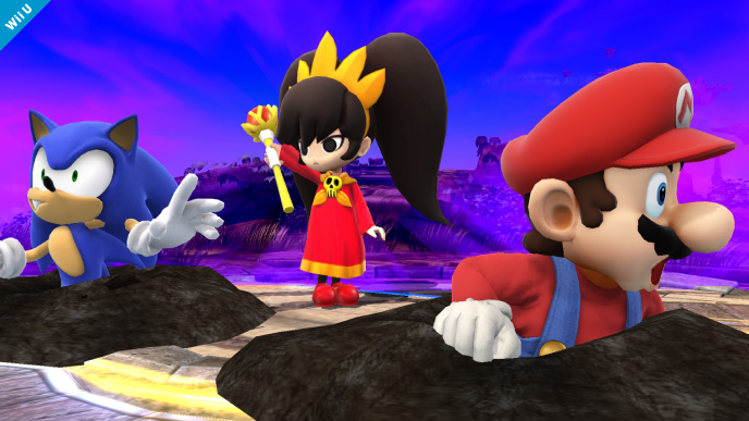 Archivo:Ashley enterrando a Mario y a Sonic SSB4 (Wii U).jpg