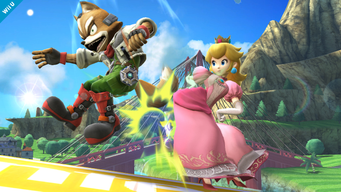 Archivo:Lanzamiento hacia atrás de Peach en Super Smash Bros. (Wii U).jpg