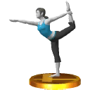 Archivo:Trofeo de Entrenadora de Wii Fit SSB4 (3DS).png
