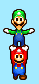 Sprite de Mario y Luigi realizando el Salto con giro/Salto con Giro en Mario & Luigi: Partners in Time/Mario & Luigi: Compañeros en el Tiempo.