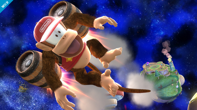 Archivo:Diddy Kong usando Barril volador en Galaxia Mario SSB4 (Wii U).jpg