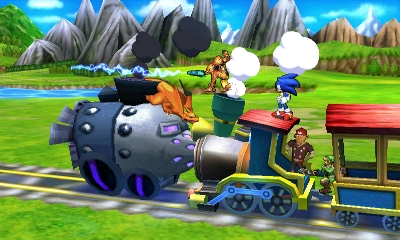 Archivo:Link, Charizard, Samus y Sonic en el Tren de los Dioses SSB4 (3DS).jpg