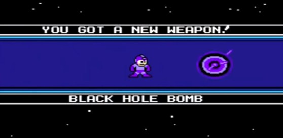 Archivo:Mega Man al obtener la Bomba agujero negro en Mega Man 9.jpg