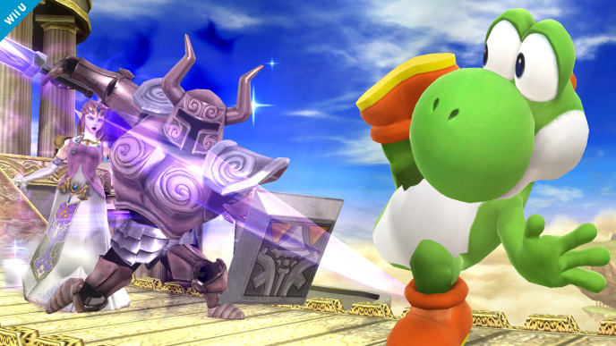 Archivo:Yoshi esquivando el Espectro de Zelda SSB4 (Wii U).png