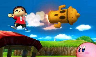 Archivo:El Aldeano lanzando su ataque especial, el Lloid Rocket - (SSB. for 3DS).jpg
