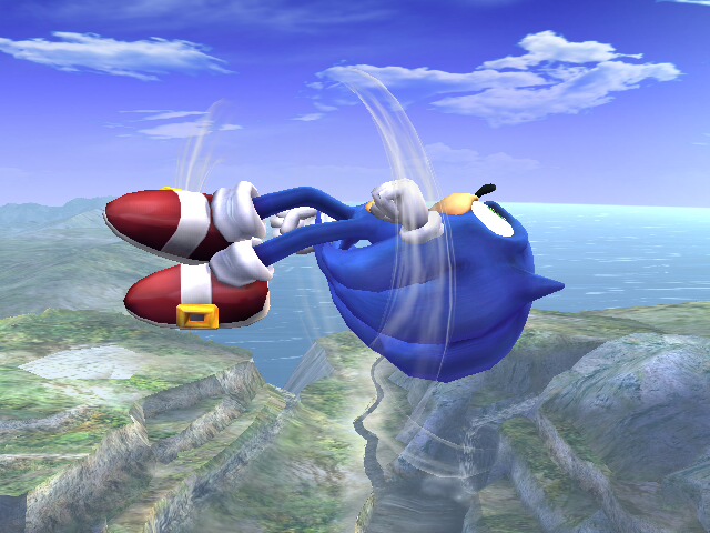 Archivo:Ataque aéreo delantero Sonic SSBB.jpg