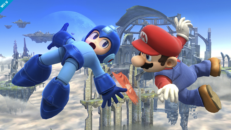 Archivo:Primera imagen de Mario y Mega Man en SSB4 (Wii U).jpeg