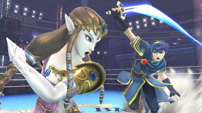 Archivo:Zelda y Marth en el Ring de boxeo SSB4 (Wii U).jpg
