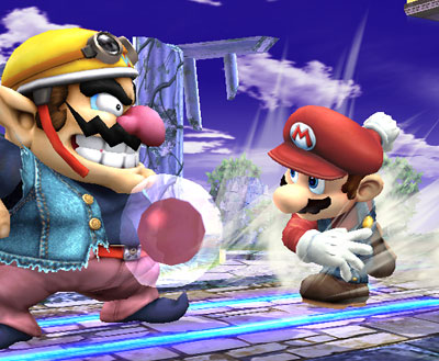 Archivo:Mario lanzando una bomba Gooey SSBB.jpg