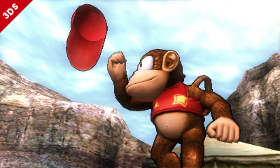 Archivo:Diddy Kong haciendo su burla superior en el Valle Gerudo SSB4 (3DS).jpg
