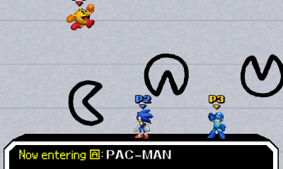 Archivo:Pac-Man, Sonic y Mega Man en PictoChat 2 SSB4 (3DS) (1).jpg