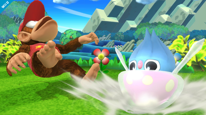 Archivo:Inkay haciendo resbalar a Diddy Kong SSB4 (Wii U).jpg