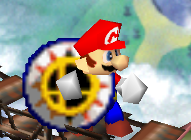 Archivo:Mario sosteniendo un bumper SSB.png