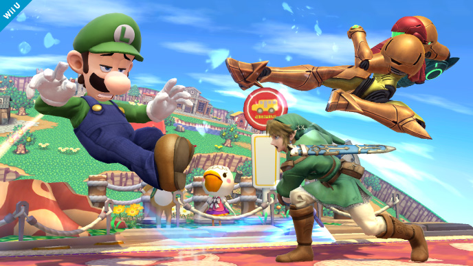 Archivo:Luigi junto a Link y Samus SSB4 (Wii U).jpg