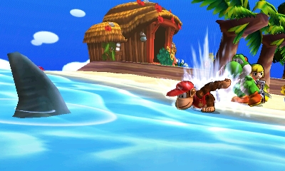 Archivo:Diddy Kong, Yoshi y Toon Link en la Isla Tórtimer SSB4 (3DS).jpg