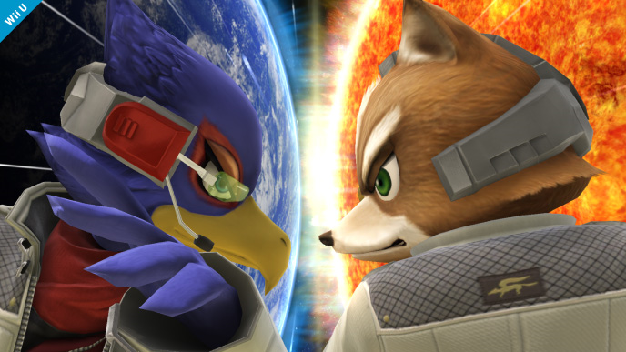 Archivo:Fox y Falco en Destino final SSB4 (Wii U).png