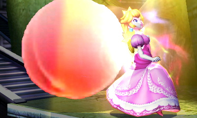 Archivo:Peach al lado de un Melocoton SSB4 (3DS).jpg