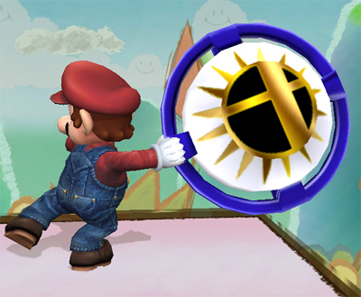 Archivo:Mario sosteniendo un bumper SSBB.jpg