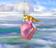 Sombrilla de Peach en Super Smash Bros. Melee.