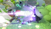 Centella siendo destruida por Ganondorf en Super Smash Bros. Ultimate.