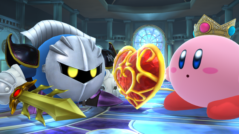 Archivo:Meta Knight junto a Kirby en la Liga Pokémon SSB4 (Wii U).png