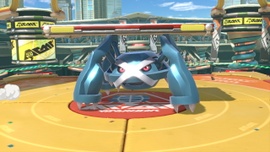 Metagross en el escenario Estadio resorte/Estadio muelle.