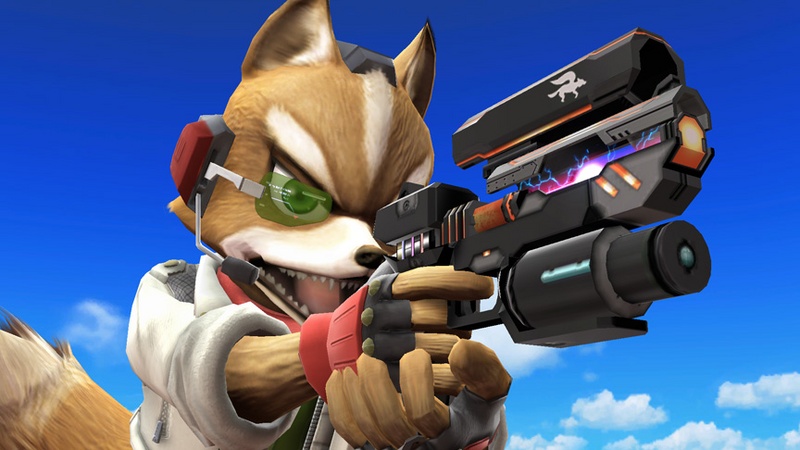 Archivo:Fox y el nuevo modelo de su Blaster SSB4 (Wii U).jpg