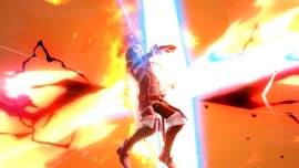 Lucina siendo golpeada por la explosión de Electrode.