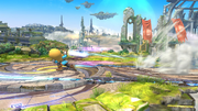 Avanzando con el Tajo horizontal en Super Smash Bros. for Wii U.