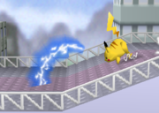 Pikachu usando Rayo en Super Smash Bros.