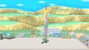 El cohete botella siendo disparado en Super Smash Bros. for Wii U.