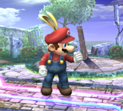 Mario con una capucha conejo en Super Smash Bros. Brawl.
