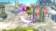 Pata final del movimiento en el aire en Super Smash Bros. for Wii U.